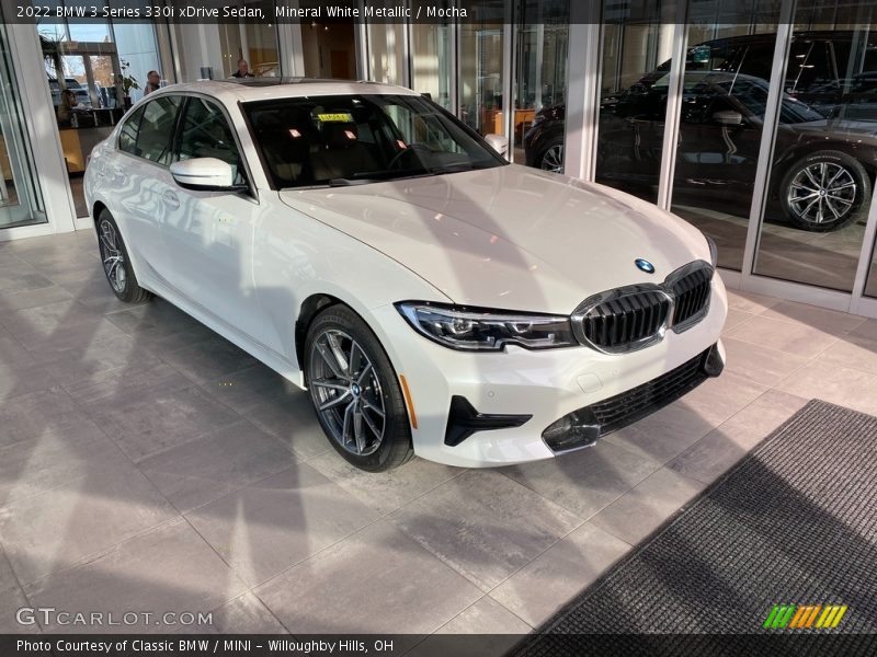 Mineral White Metallic / Mocha 2022 BMW 3 Series 330i xDrive Sedan