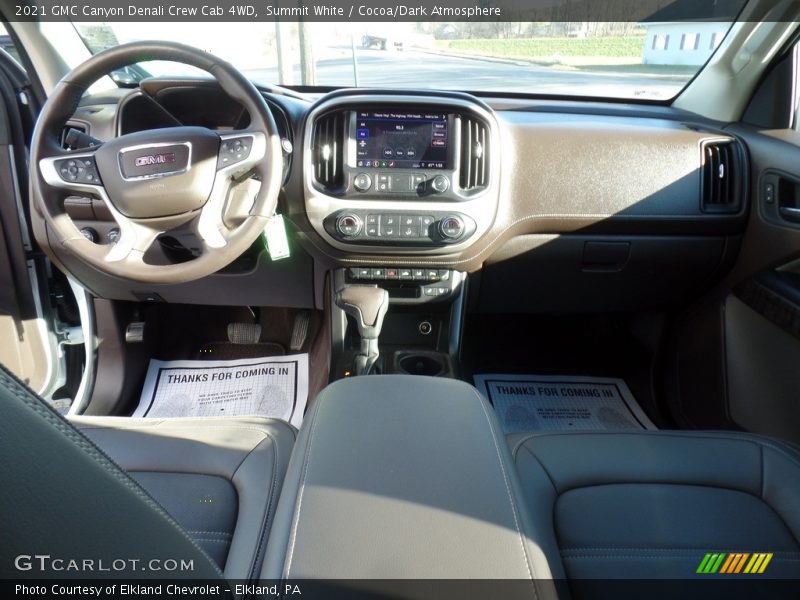 Summit White / Cocoa/Dark Atmosphere 2021 GMC Canyon Denali Crew Cab 4WD