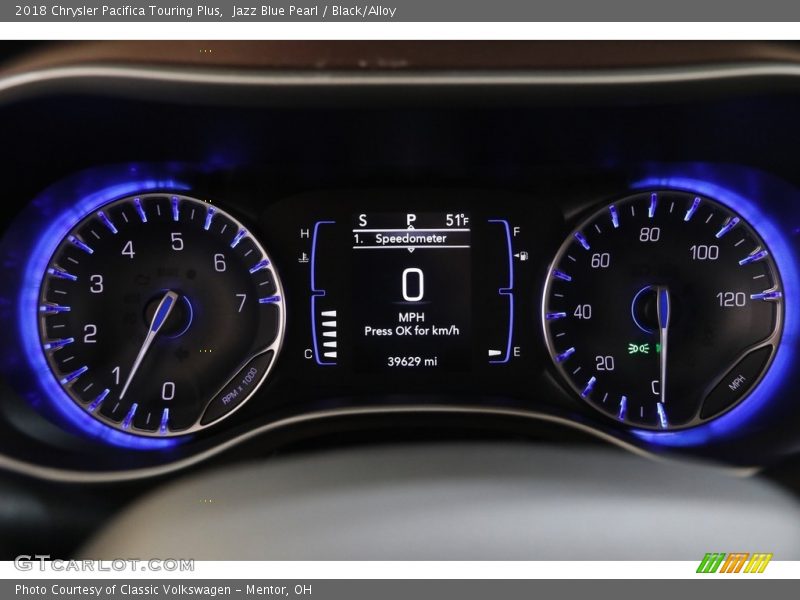 Jazz Blue Pearl / Black/Alloy 2018 Chrysler Pacifica Touring Plus