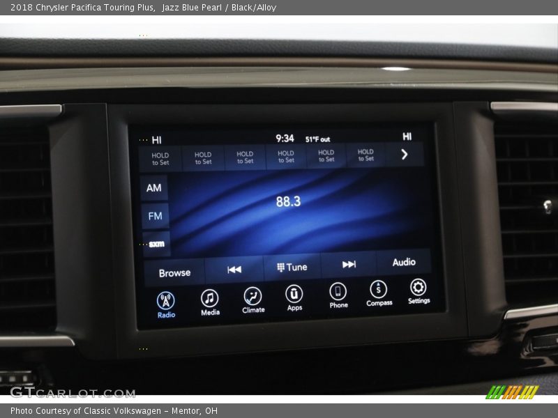 Jazz Blue Pearl / Black/Alloy 2018 Chrysler Pacifica Touring Plus