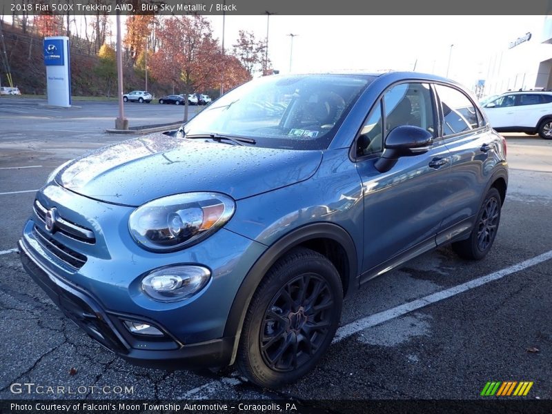Blue Sky Metallic / Black 2018 Fiat 500X Trekking AWD