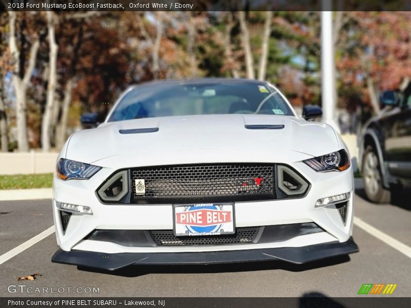 Oxford White / Ebony 2018 Ford Mustang EcoBoost Fastback
