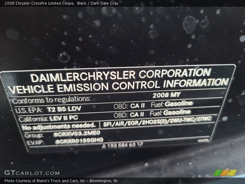Black / Dark Slate Gray 2008 Chrysler Crossfire Limited Coupe