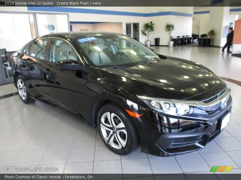 Crystal Black Pearl / Ivory 2018 Honda Civic LX Sedan