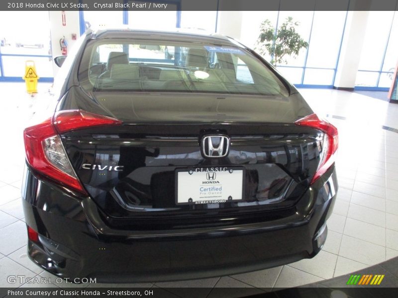Crystal Black Pearl / Ivory 2018 Honda Civic LX Sedan