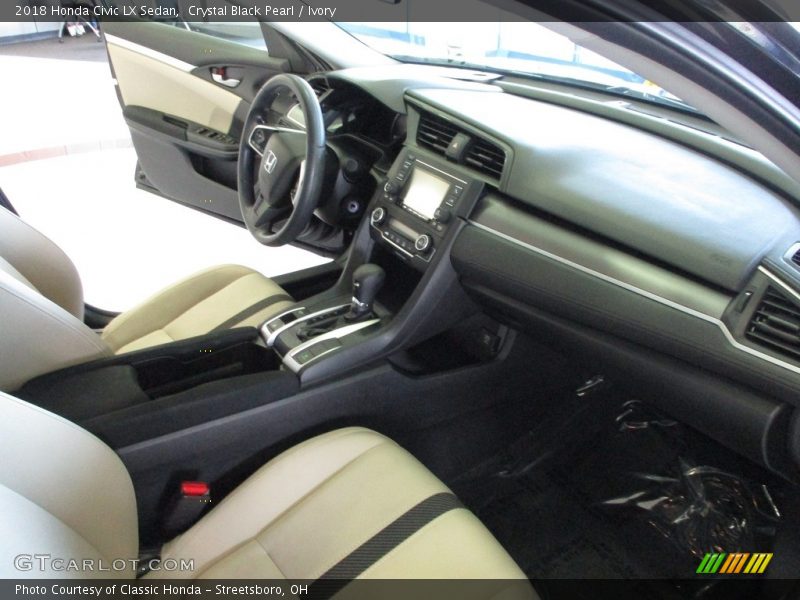 Crystal Black Pearl / Ivory 2018 Honda Civic LX Sedan