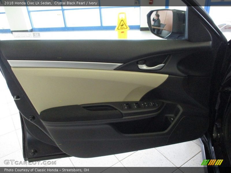 Crystal Black Pearl / Ivory 2018 Honda Civic LX Sedan