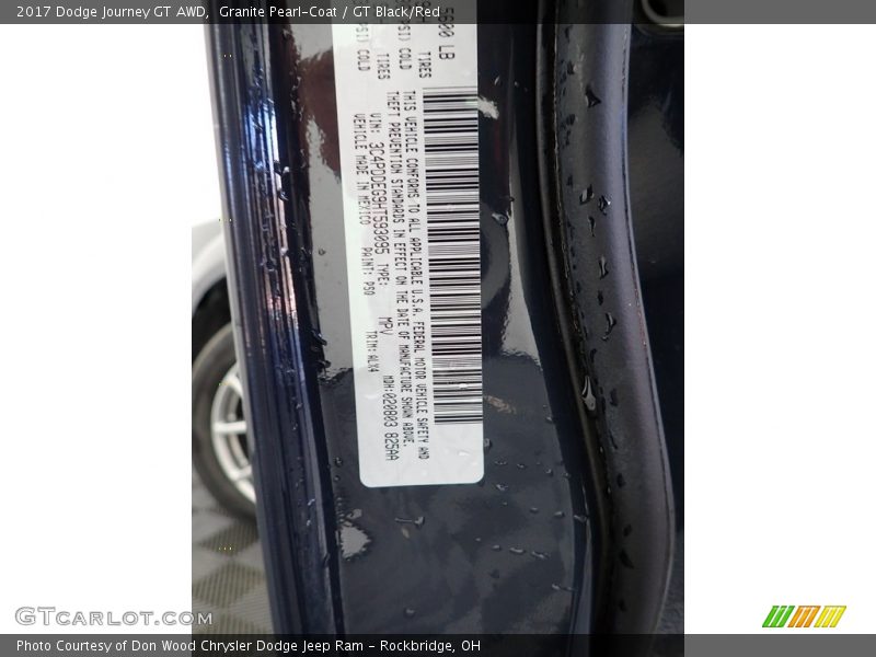 2017 Journey GT AWD Granite Pearl-Coat Color Code PSQ