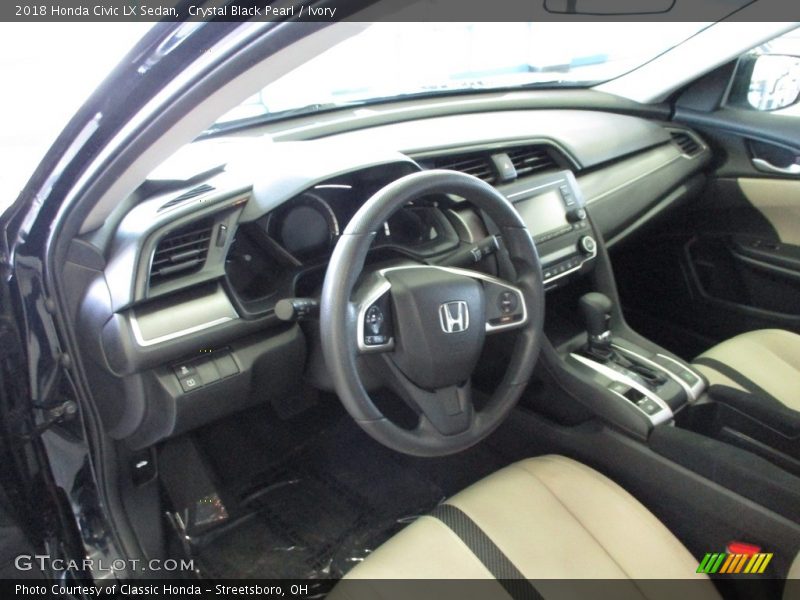 Crystal Black Pearl / Ivory 2018 Honda Civic LX Sedan