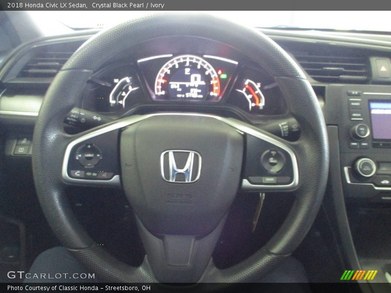 Crystal Black Pearl / Ivory 2018 Honda Civic LX Sedan