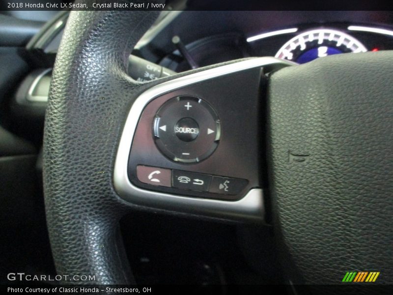 Crystal Black Pearl / Ivory 2018 Honda Civic LX Sedan