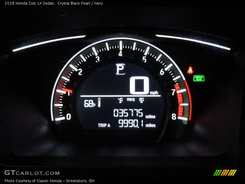 Crystal Black Pearl / Ivory 2018 Honda Civic LX Sedan