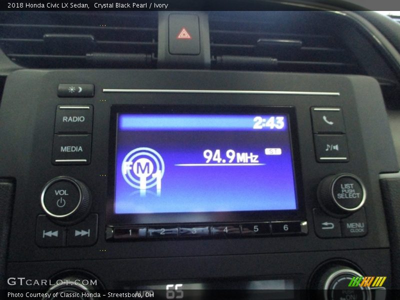 Crystal Black Pearl / Ivory 2018 Honda Civic LX Sedan