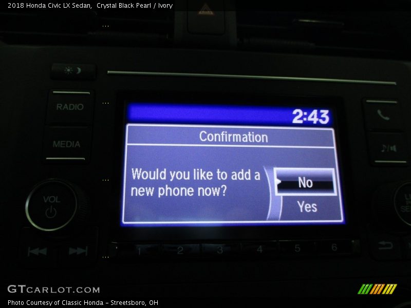Crystal Black Pearl / Ivory 2018 Honda Civic LX Sedan