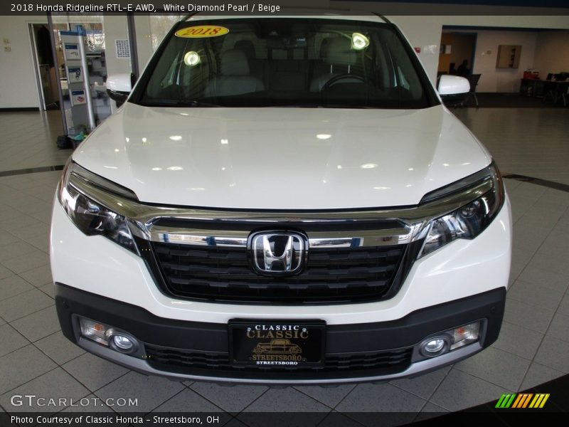White Diamond Pearl / Beige 2018 Honda Ridgeline RTL-E AWD