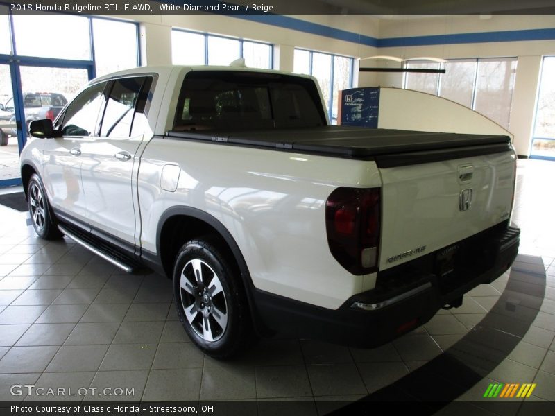 White Diamond Pearl / Beige 2018 Honda Ridgeline RTL-E AWD