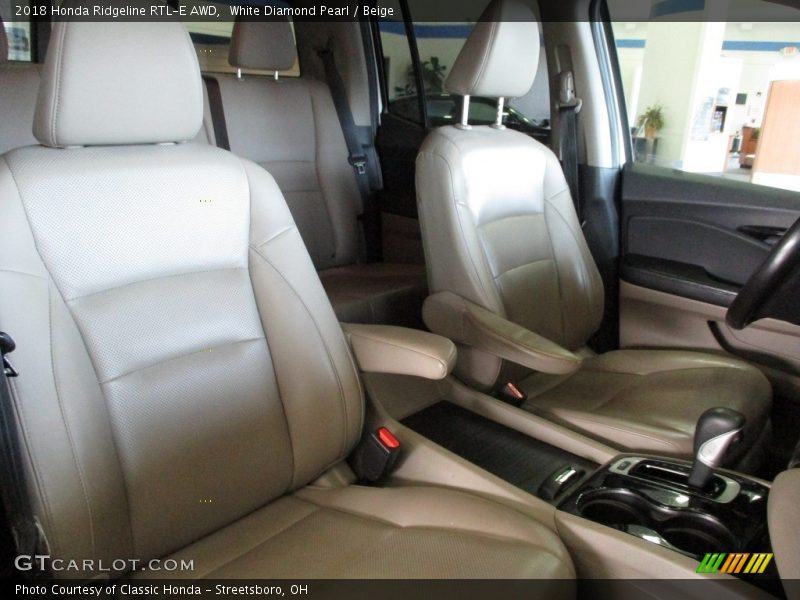 White Diamond Pearl / Beige 2018 Honda Ridgeline RTL-E AWD