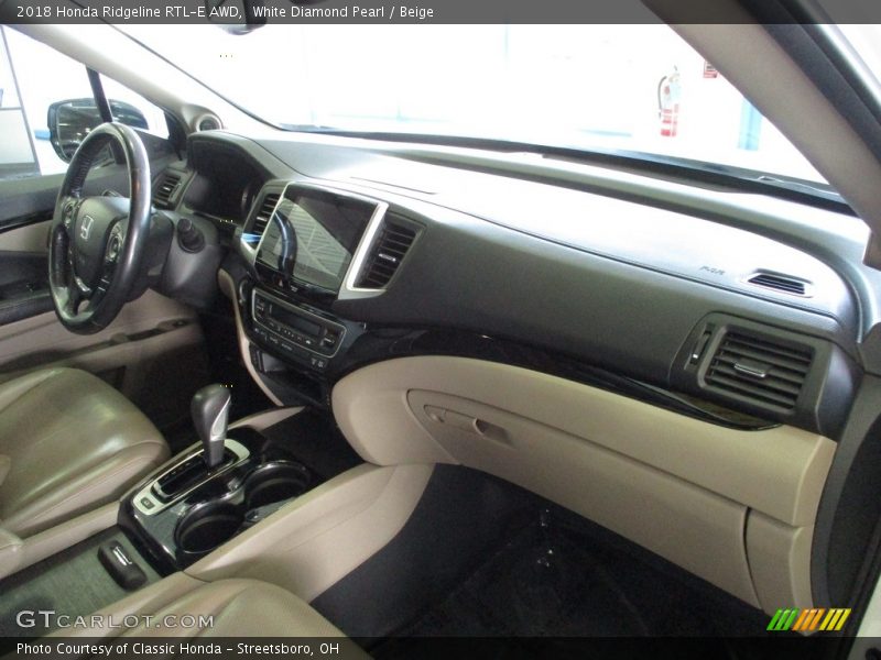White Diamond Pearl / Beige 2018 Honda Ridgeline RTL-E AWD