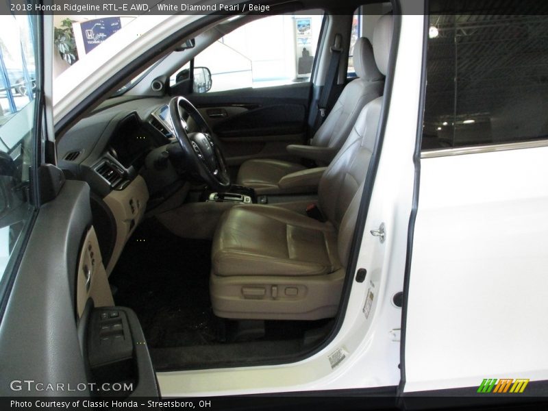White Diamond Pearl / Beige 2018 Honda Ridgeline RTL-E AWD