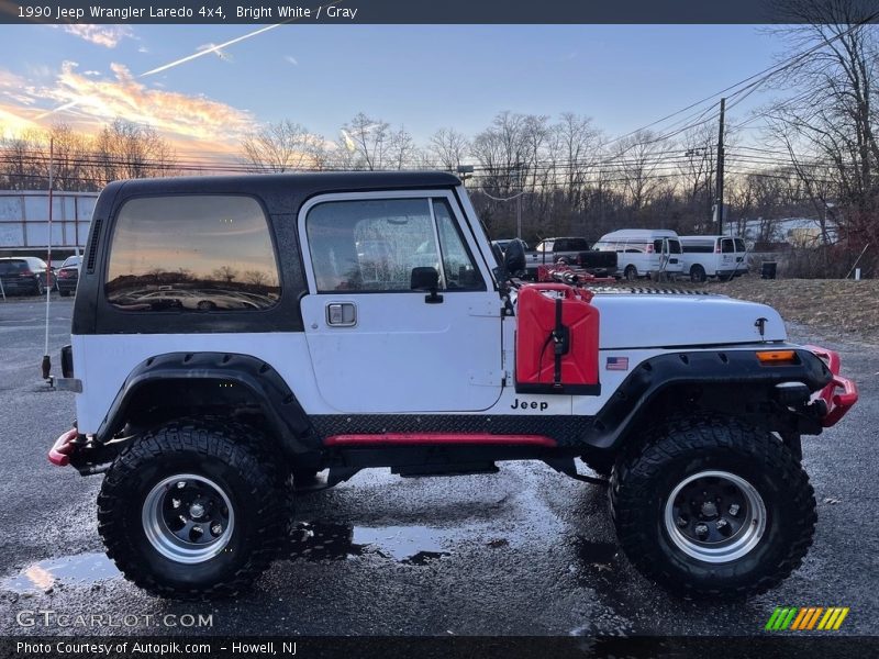 Bright White / Gray 1990 Jeep Wrangler Laredo 4x4
