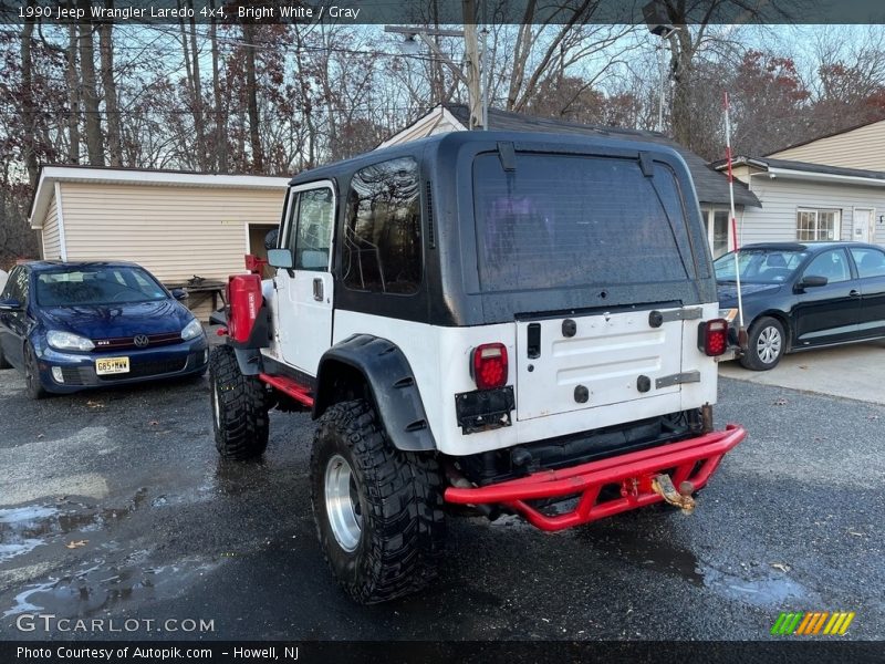 Bright White / Gray 1990 Jeep Wrangler Laredo 4x4