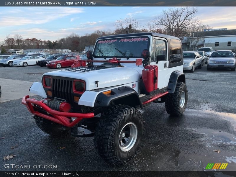 Bright White / Gray 1990 Jeep Wrangler Laredo 4x4