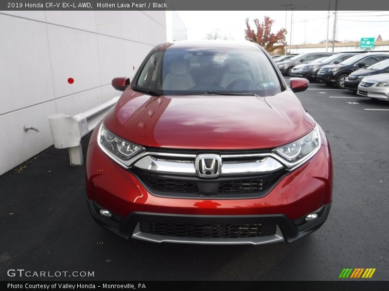 Molten Lava Pearl / Black 2019 Honda CR-V EX-L AWD