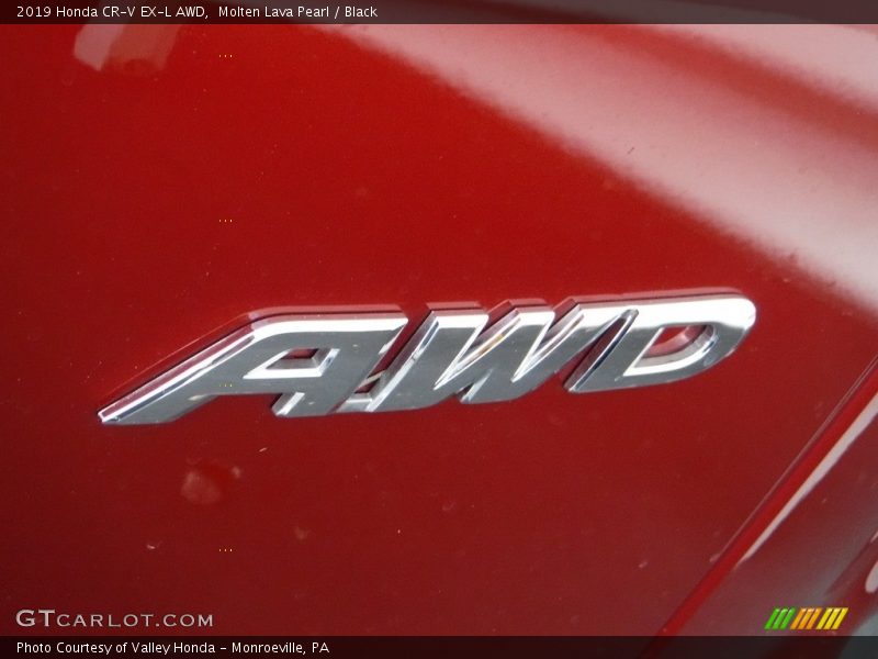 Molten Lava Pearl / Black 2019 Honda CR-V EX-L AWD