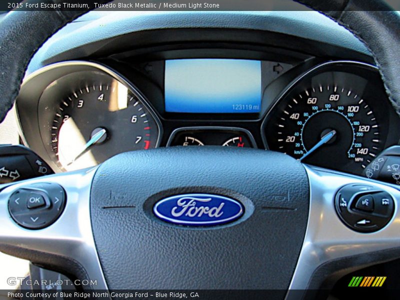 Tuxedo Black Metallic / Medium Light Stone 2015 Ford Escape Titanium