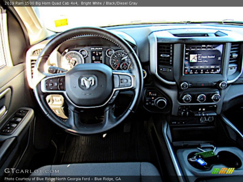 Bright White / Black/Diesel Gray 2019 Ram 1500 Big Horn Quad Cab 4x4