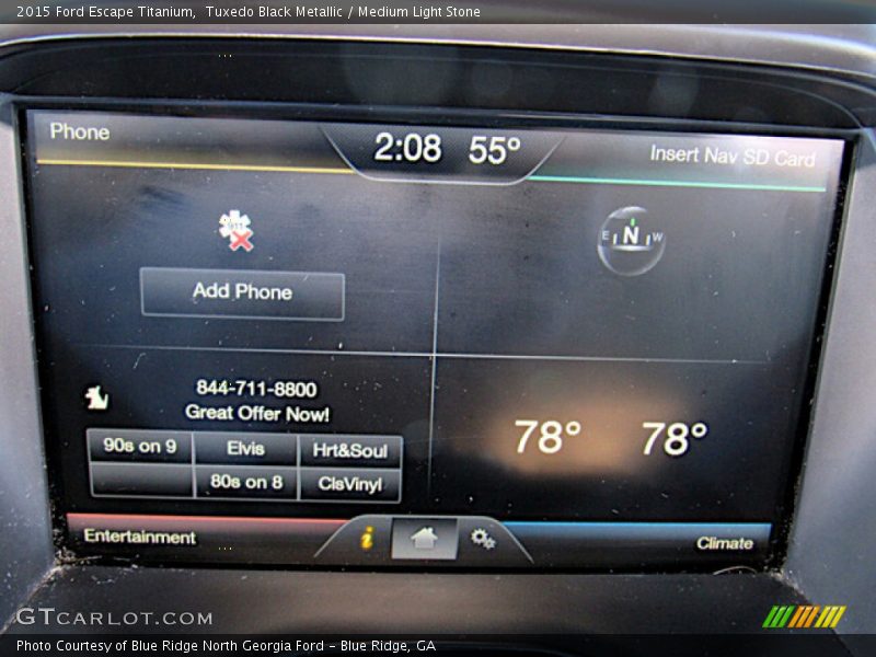 Tuxedo Black Metallic / Medium Light Stone 2015 Ford Escape Titanium