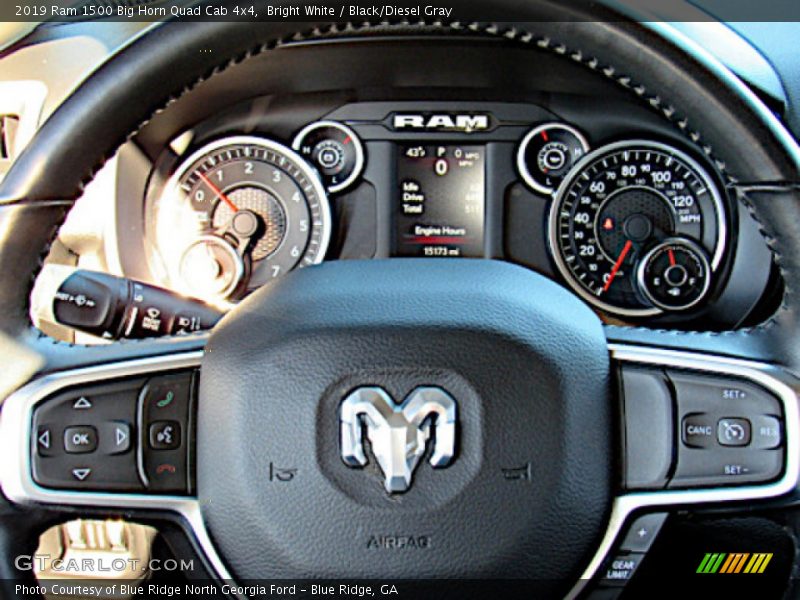 Bright White / Black/Diesel Gray 2019 Ram 1500 Big Horn Quad Cab 4x4