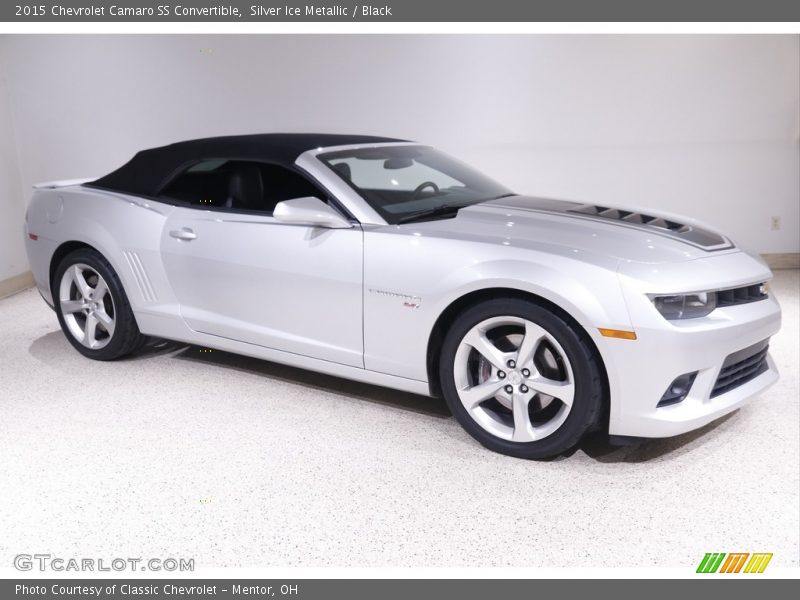 Silver Ice Metallic / Black 2015 Chevrolet Camaro SS Convertible