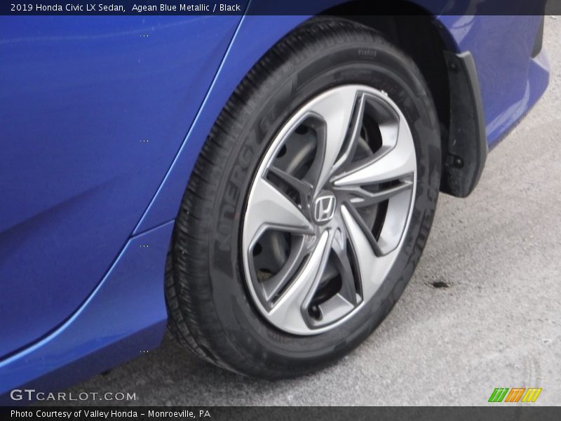 Agean Blue Metallic / Black 2019 Honda Civic LX Sedan