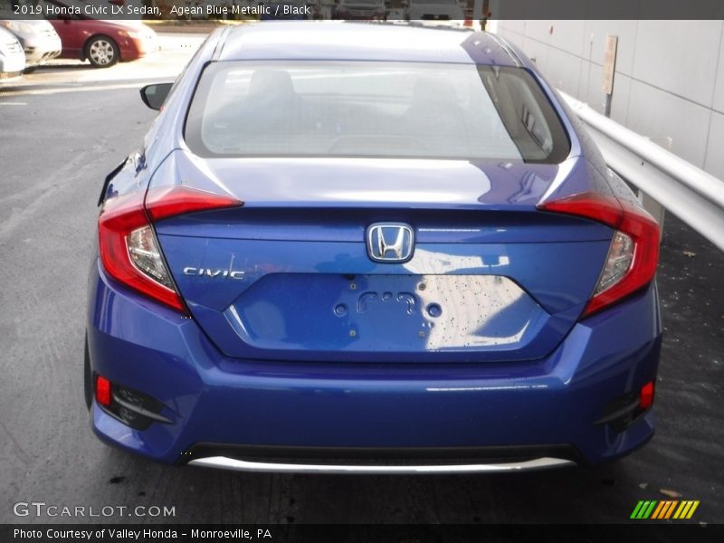 Agean Blue Metallic / Black 2019 Honda Civic LX Sedan