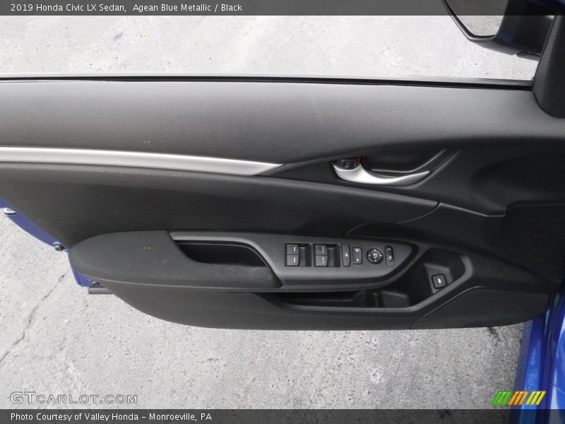 Agean Blue Metallic / Black 2019 Honda Civic LX Sedan