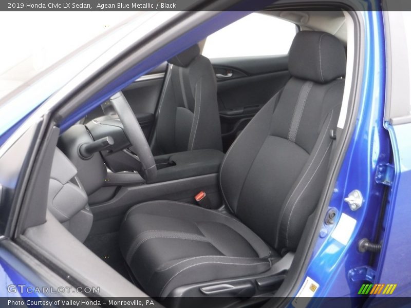 Agean Blue Metallic / Black 2019 Honda Civic LX Sedan