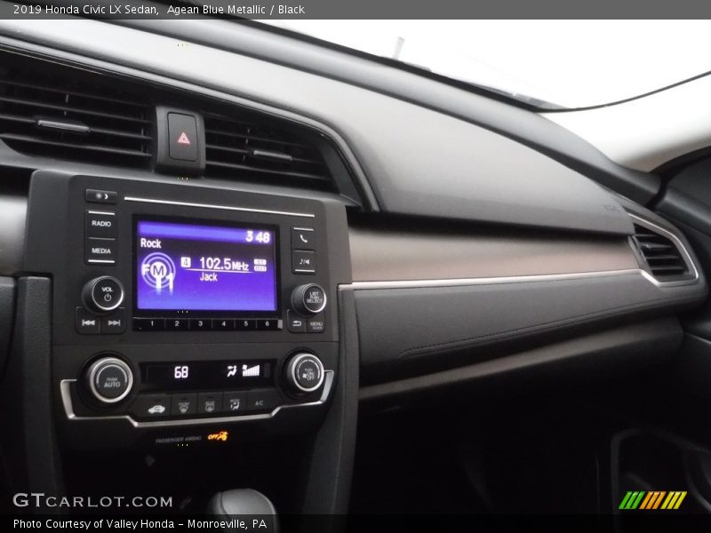 Agean Blue Metallic / Black 2019 Honda Civic LX Sedan