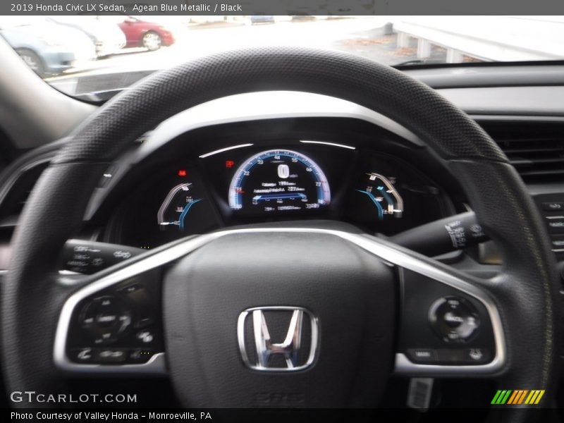 Agean Blue Metallic / Black 2019 Honda Civic LX Sedan