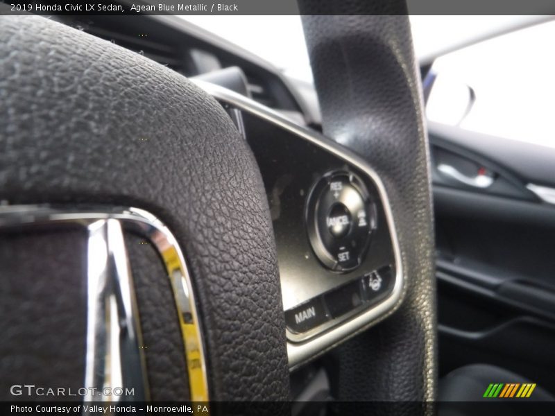 Agean Blue Metallic / Black 2019 Honda Civic LX Sedan