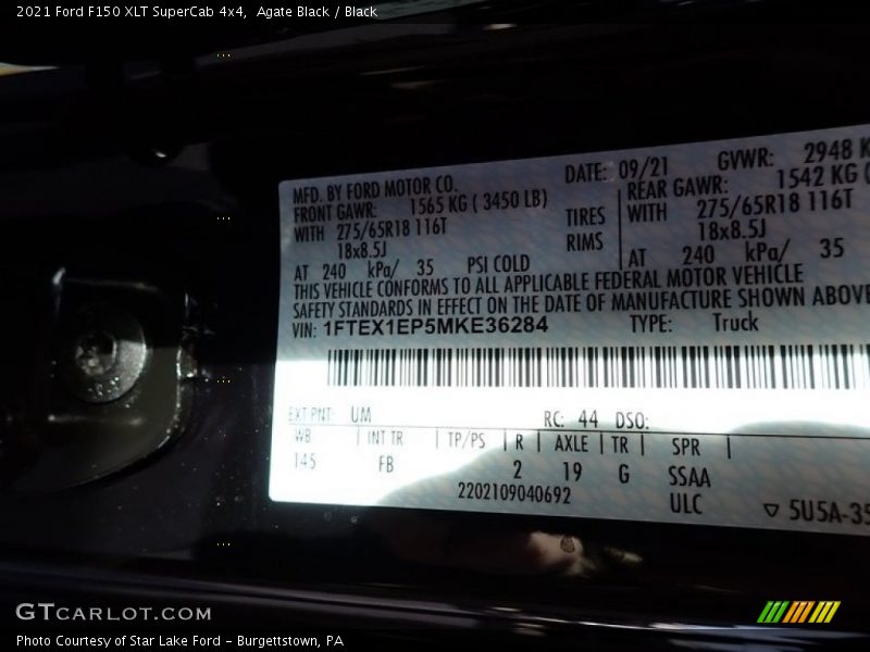 Agate Black / Black 2021 Ford F150 XLT SuperCab 4x4