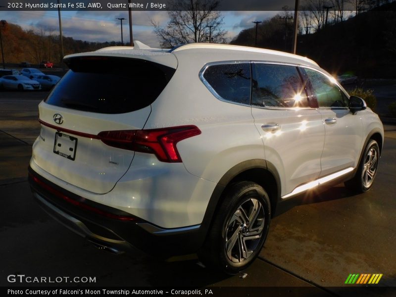 Quartz White / Beige 2022 Hyundai Santa Fe SEL AWD