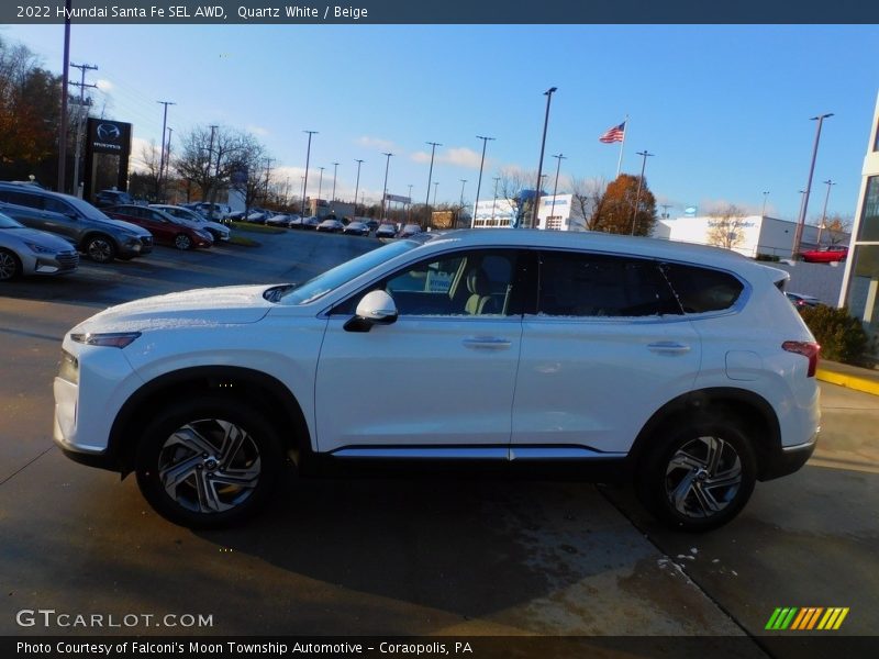Quartz White / Beige 2022 Hyundai Santa Fe SEL AWD
