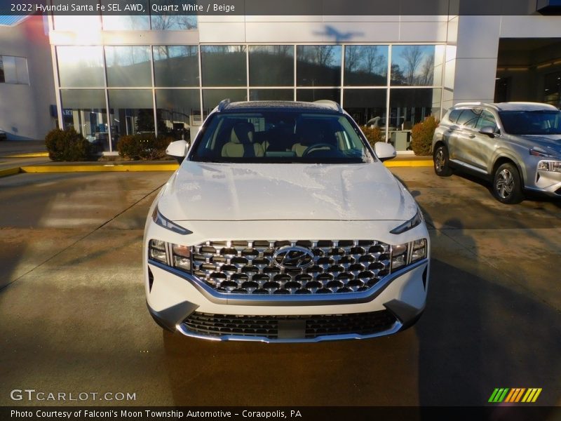 Quartz White / Beige 2022 Hyundai Santa Fe SEL AWD