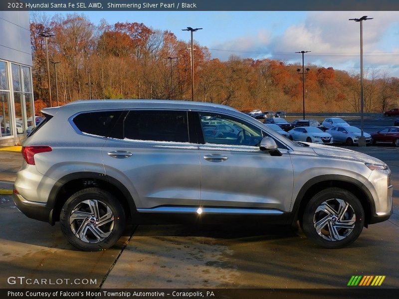 Shimmering Silver Pearl / Black 2022 Hyundai Santa Fe SEL AWD