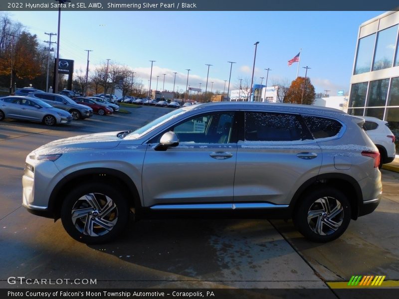 Shimmering Silver Pearl / Black 2022 Hyundai Santa Fe SEL AWD