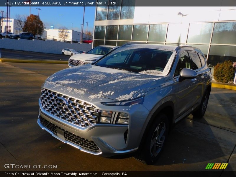 Shimmering Silver Pearl / Black 2022 Hyundai Santa Fe SEL AWD