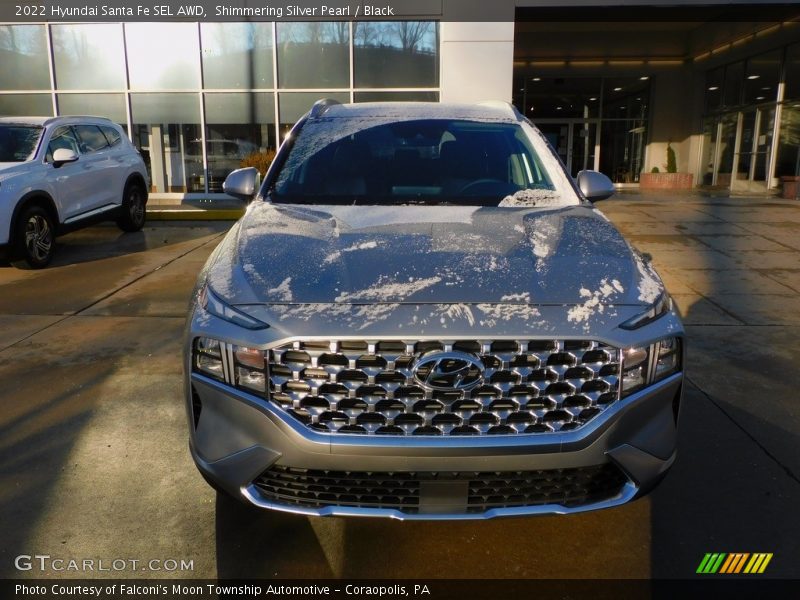 Shimmering Silver Pearl / Black 2022 Hyundai Santa Fe SEL AWD