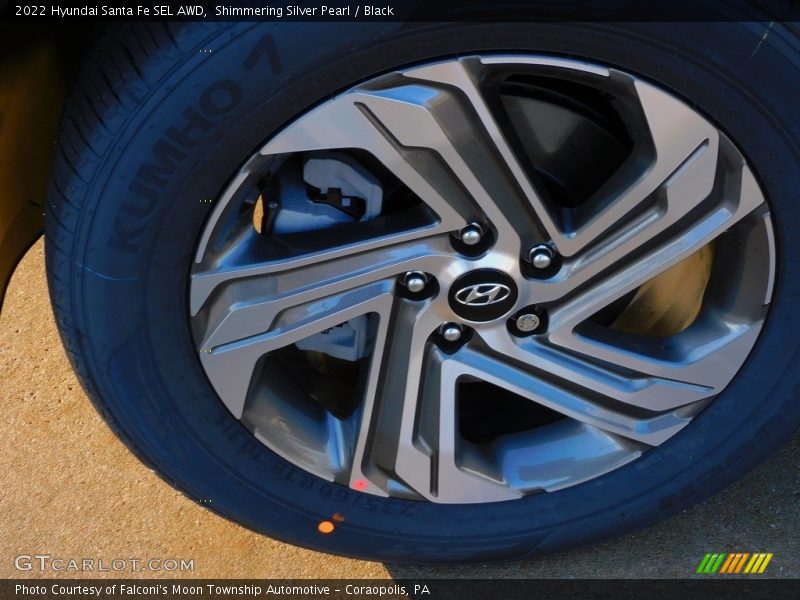Shimmering Silver Pearl / Black 2022 Hyundai Santa Fe SEL AWD
