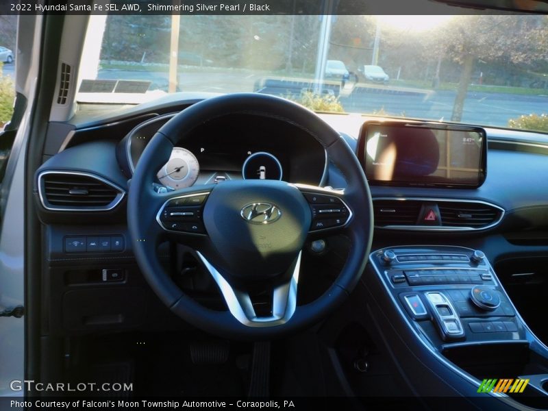 Shimmering Silver Pearl / Black 2022 Hyundai Santa Fe SEL AWD